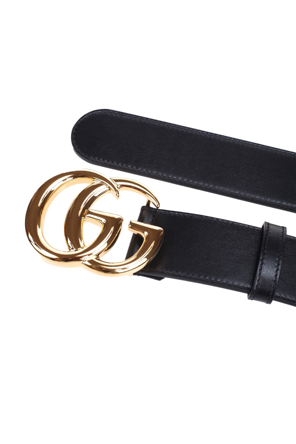 shop GUCCI Sales Cintura: Gucci cintura in pelle nera con la nuova Fibbia Doppia G.
Finiture color oro.
Fibbia Doppia G.
Fibbia: L 3,03" x A 2,36".
Altezza 4cm.
Fabbricato in Italia.. 400593 0YA0O-1000 number 6647921